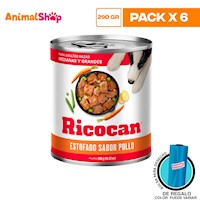 Ricocan Estofado Pollo Raza Mediana Grande Lta 290Gr X6 Un